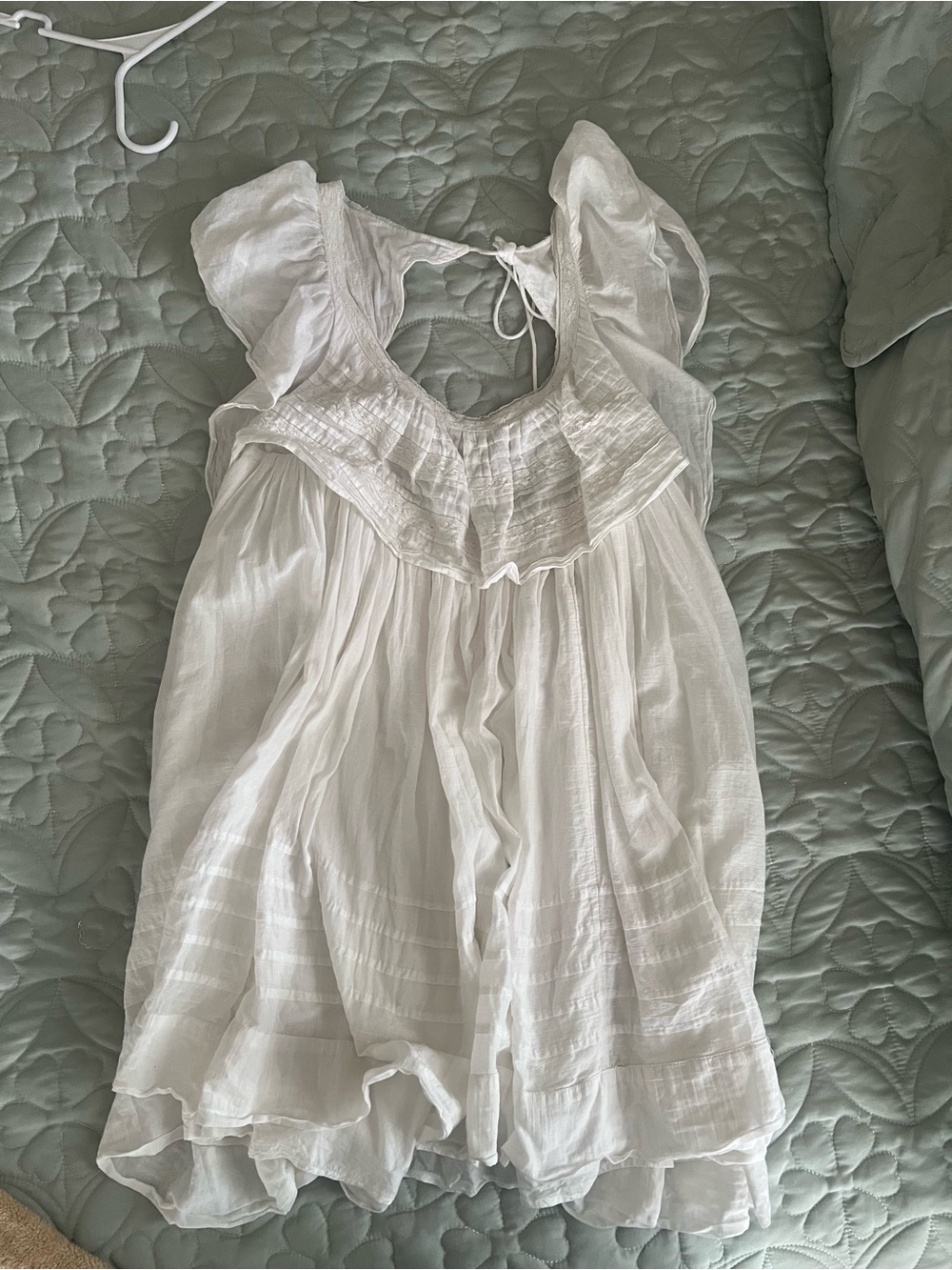 Free People White Women's Ruffled Top